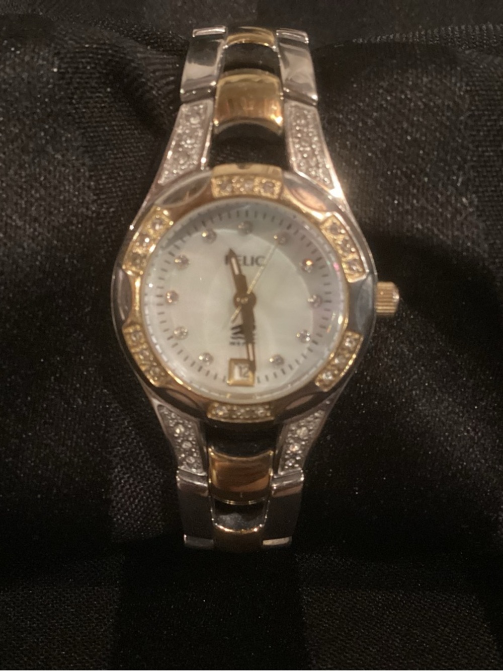 Two-Tone Women's Dress Watch - Gold & Silver & Crystals